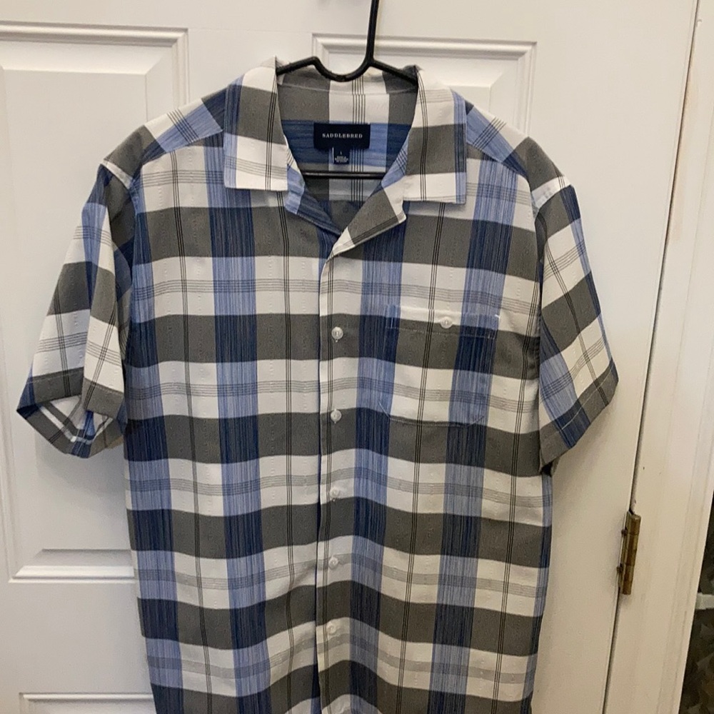 Men’s large never been worn saddlebred short sleeve button down shirt